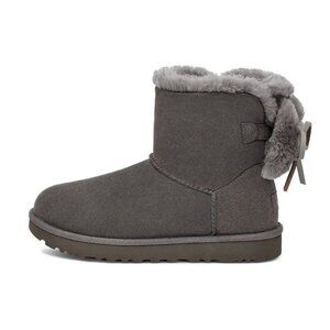NEW UGG Classic Double Bow Mini Bow Boots Womens 9 Suede Cozy Fur Winter Boho